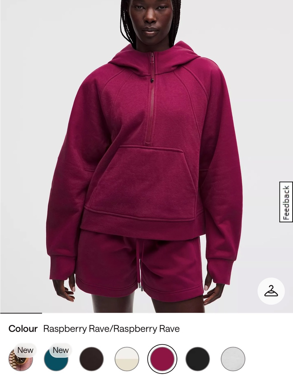 Lululemon M/L Oversized Half-Zip Hoodie - Raspberry Rave